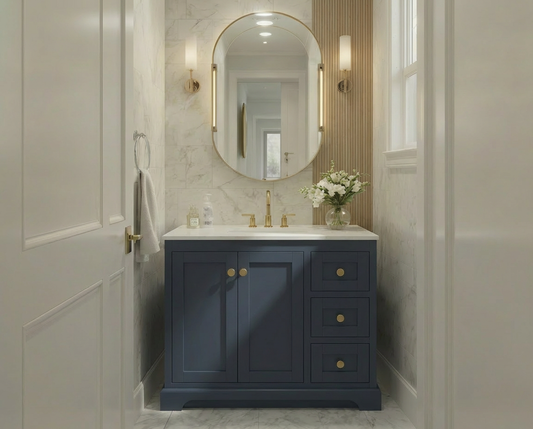 Marietta 35.5 inch Bathroom Vanity in Blue- Cabinet Only