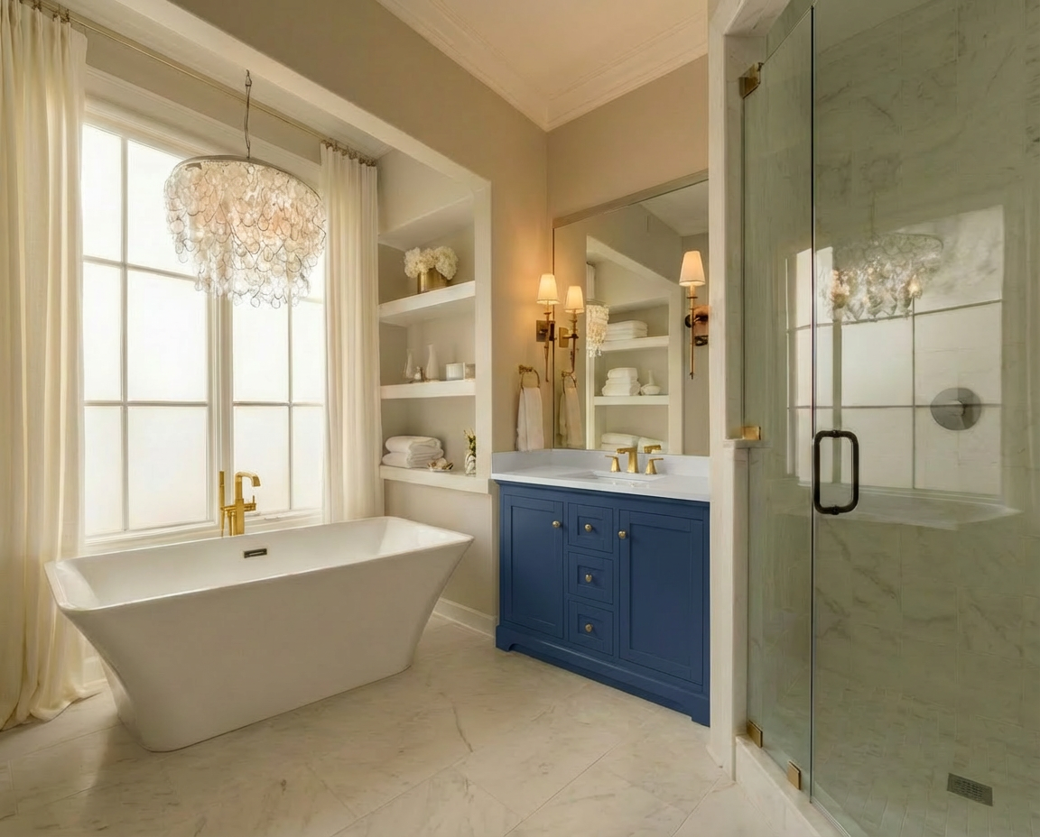 Marietta 47.5 inch Single or Double Bathroom Vanity in Blue- Cabinet Only