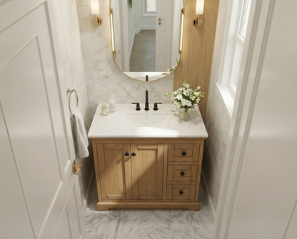 Marietta 35.5 inch Bathroom Vanity in Desert Oak - Cabinet Only