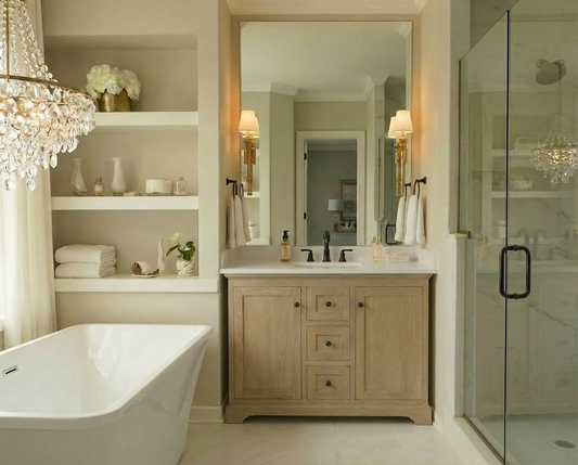Marietta 47.5 inch Single or Double Bathroom Vanity in Desert Oak - Cabinet Only