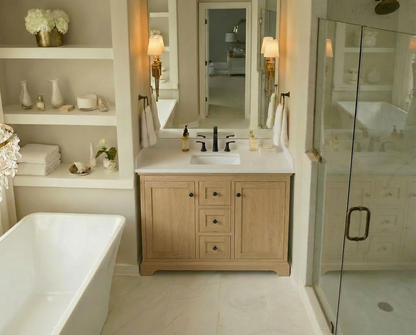 Marietta 47.5 inch Single or Double Bathroom Vanity in Desert Oak - Cabinet Only