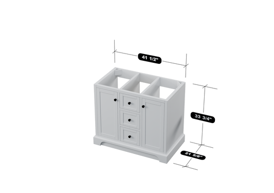 Marietta 41.5 inch Single Bathroom Vanity in White - Cabinet Only Atlanta Vanity & Bathworks