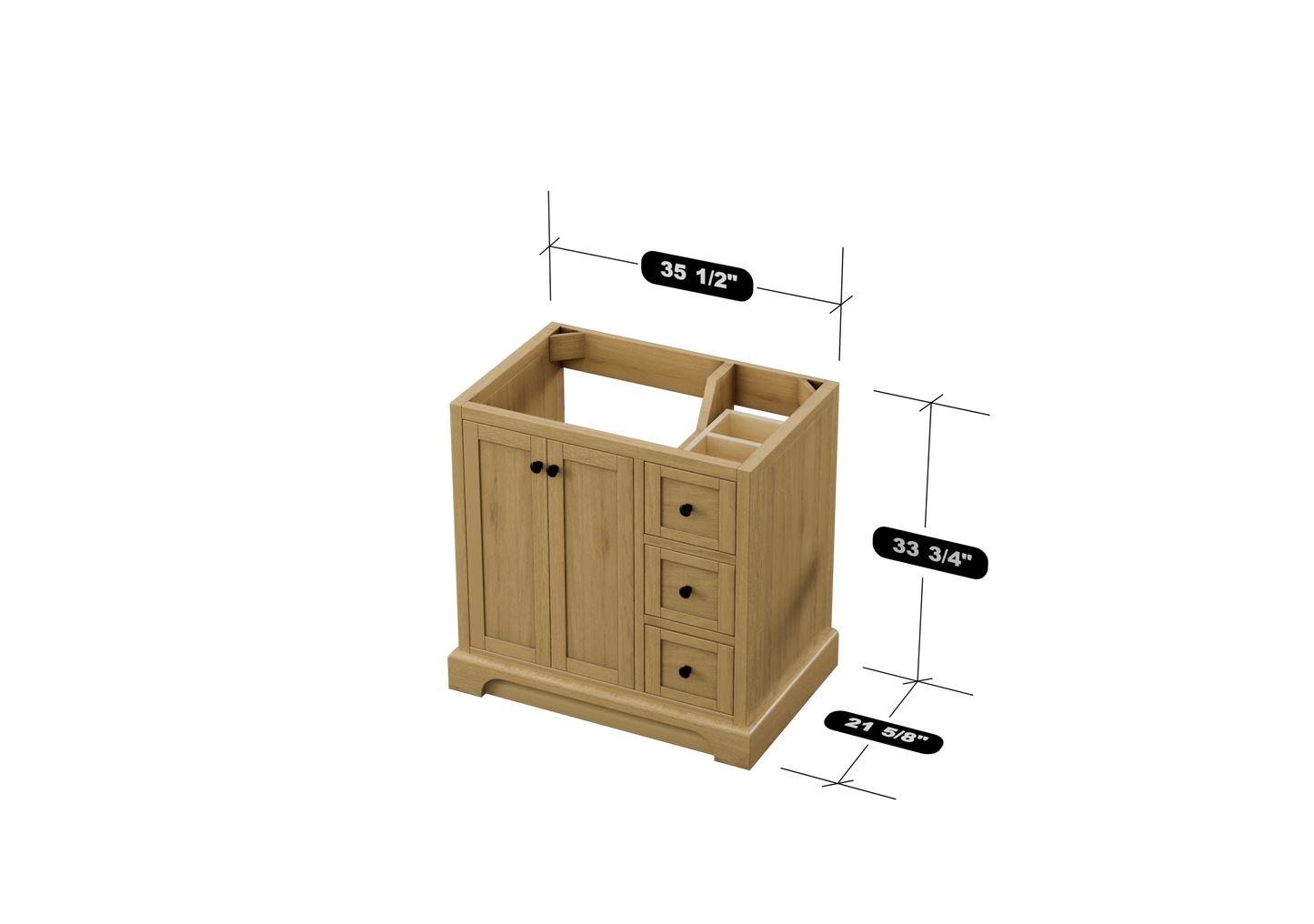 Marietta 35.5 inch Bathroom Vanity in Desert Oak - Cabinet Only Atlanta Vanity & Bathworks