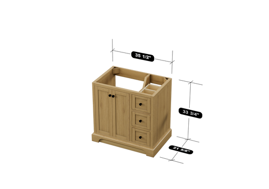Marietta 35.5 inch Bathroom Vanity in Desert Oak - Cabinet Only Atlanta Vanity & Bathworks