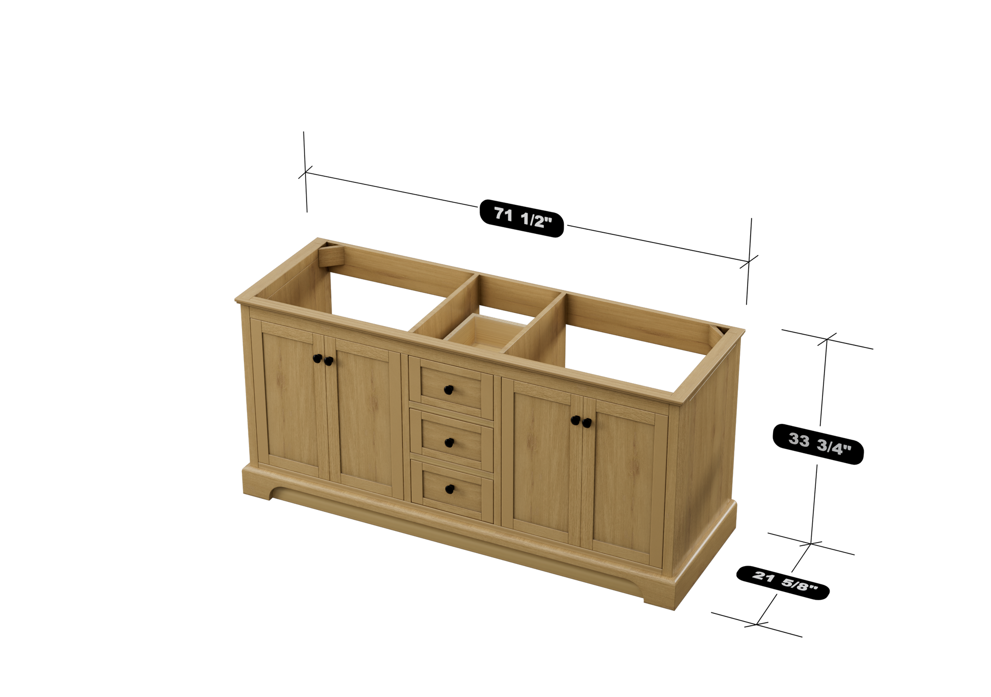 Marietta 71.5 inch Double Bathroom Vanity in Desert Oak - Cabinet Only Atlanta Vanity & Bathworks