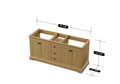 Marietta 71.5 inch Double Bathroom Vanity in Desert Oak - Cabinet Only Atlanta Vanity & Bathworks