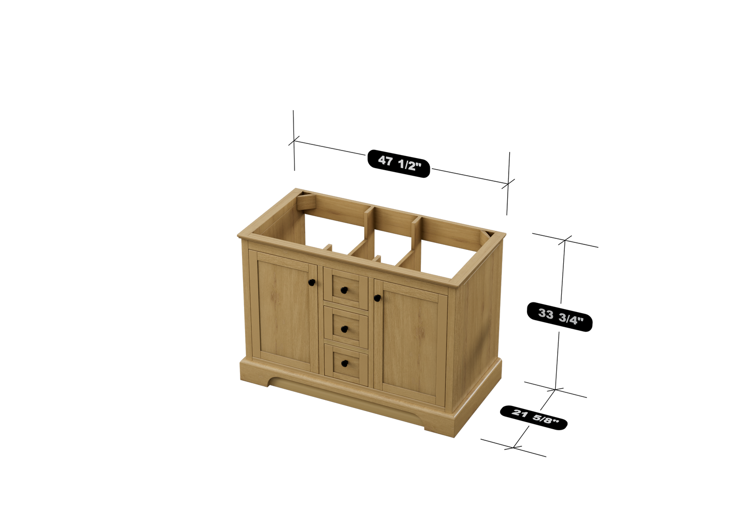Marietta 47.5 inch Single or Double Bathroom Vanity in Desert Oak - Cabinet Only Atlanta Vanity & Bathworks