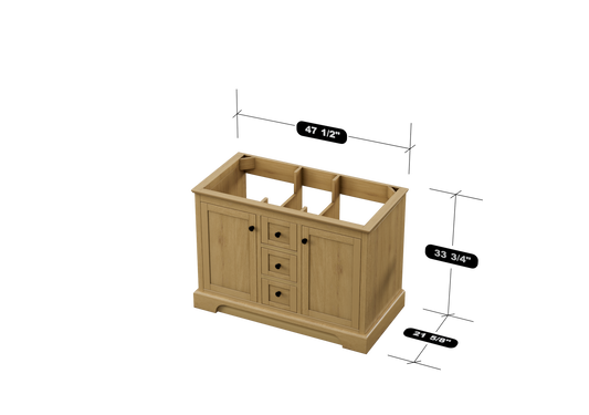 Marietta 47.5 inch Single or Double Bathroom Vanity in Desert Oak - Cabinet Only Atlanta Vanity & Bathworks