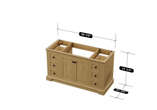 Marietta 59.5 inch Single Bathroom Vanity in Desert Oak - Cabinet Only Atlanta Vanity & Bathworks