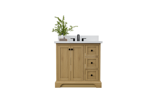 Marietta 35.5 inch Bathroom Vanity in Desert Oak - Cabinet Only Atlanta Vanity & Bathworks