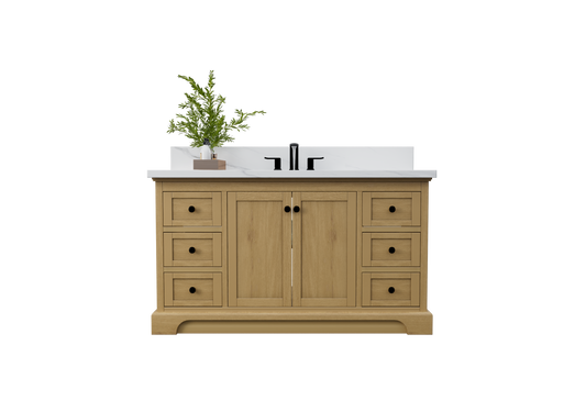 Marietta 59.5 inch Single Bathroom Vanity in Desert Oak - Cabinet Only Atlanta Vanity & Bathworks