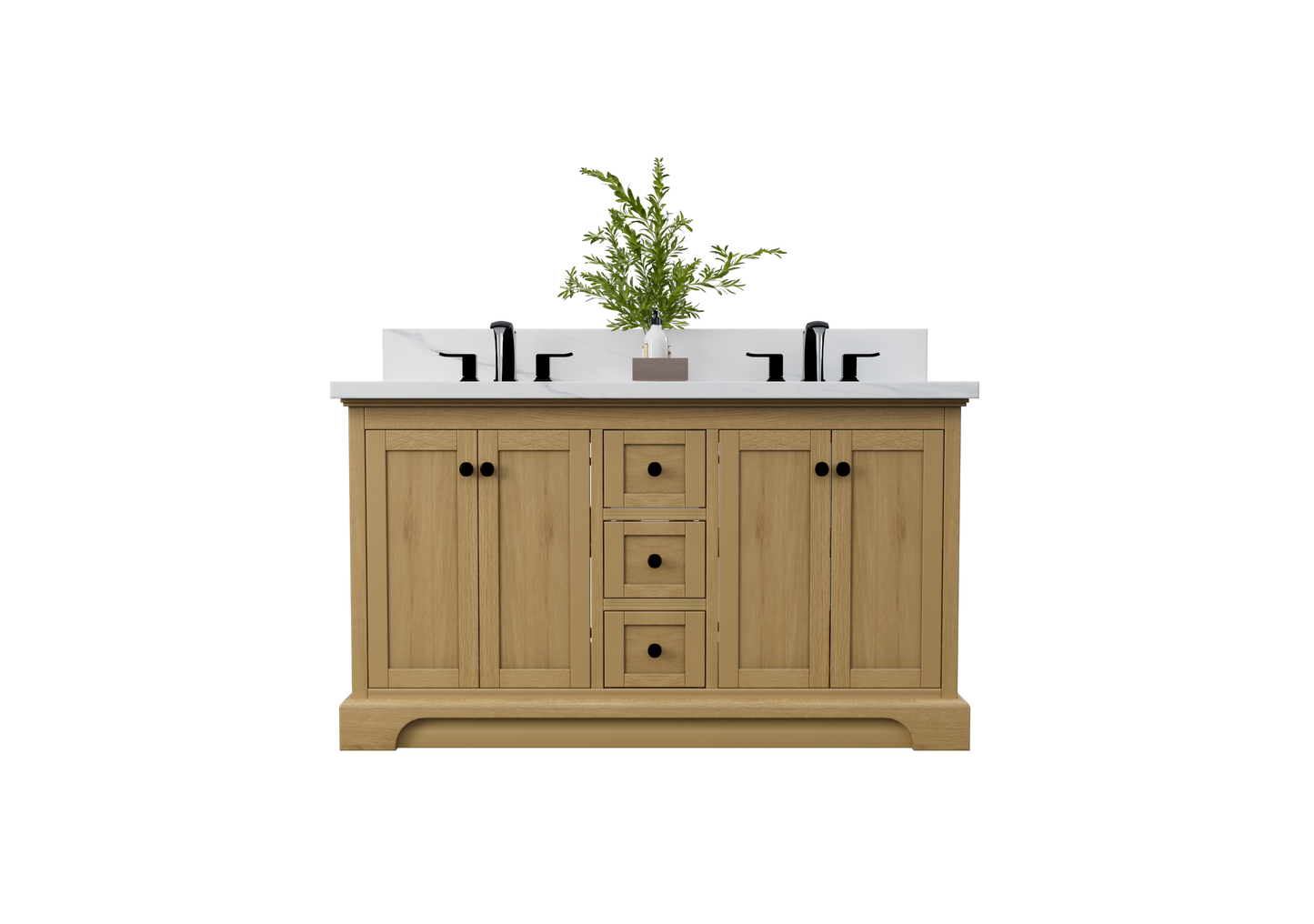 Marietta 59.5 inch Double Bathroom Vanity in Desert Oak - Cabinet Only Atlanta Vanity & Bathworks