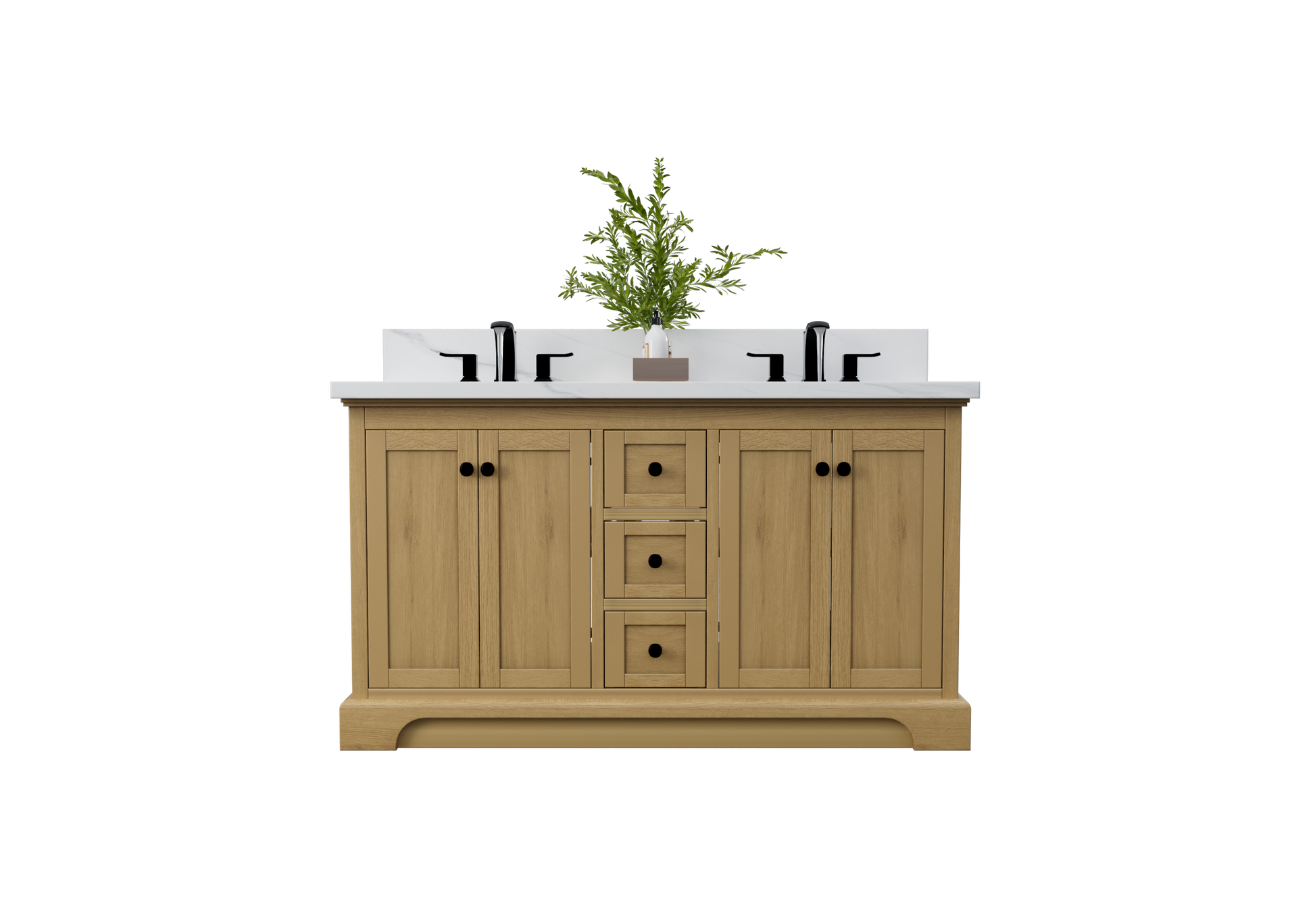 Marietta 59.5 inch Double Bathroom Vanity in Desert Oak - Cabinet Only Atlanta Vanity & Bathworks