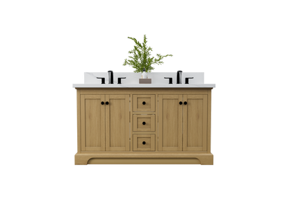 Marietta 59.5 inch Double Bathroom Vanity in Desert Oak - Cabinet Only Atlanta Vanity & Bathworks