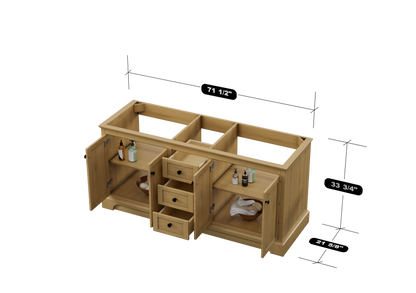 Marietta 71.5 inch Double Bathroom Vanity in Desert Oak - Cabinet Only Atlanta Vanity & Bathworks