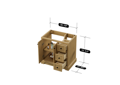 Marietta 35.5 inch Bathroom Vanity in Desert Oak - Cabinet Only Atlanta Vanity & Bathworks