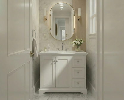 Marietta 35.5 inch Bathroom Vanity in White- Cabinet Only