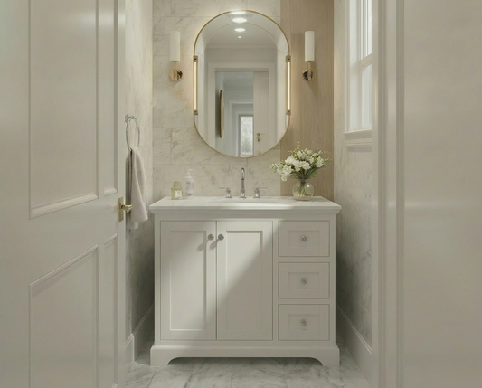 Marietta 35.5 inch Bathroom Vanity in White- Cabinet Only
