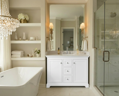 Marietta 41.5 inch Single Bathroom Vanity in White - Cabinet Only
