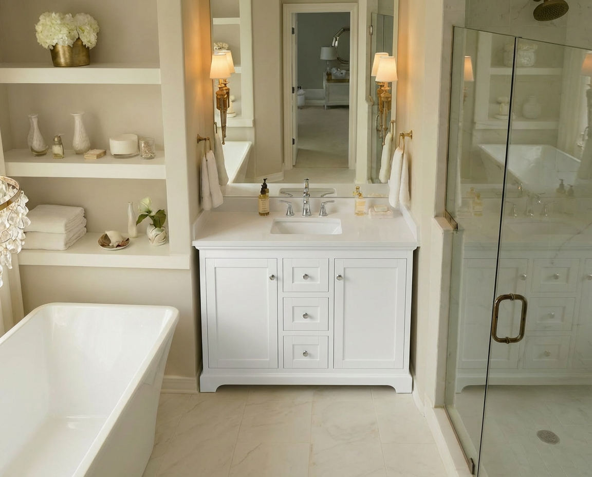 Marietta 41.5 inch Single Bathroom Vanity in White - Cabinet Only
