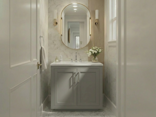 Nearmé Miami 29.5 Inch Bathroom Vanity in Grey- Cabinet Only
