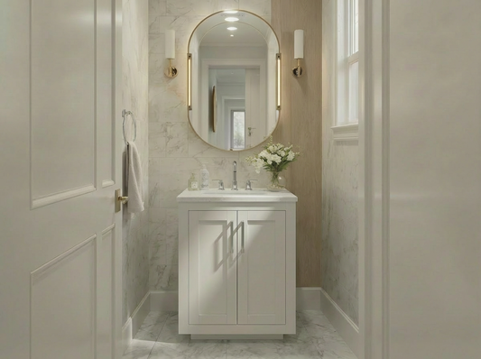 Nearmé Miami 23.5 Inch Bathroom Vanity in White- Cabinet Only