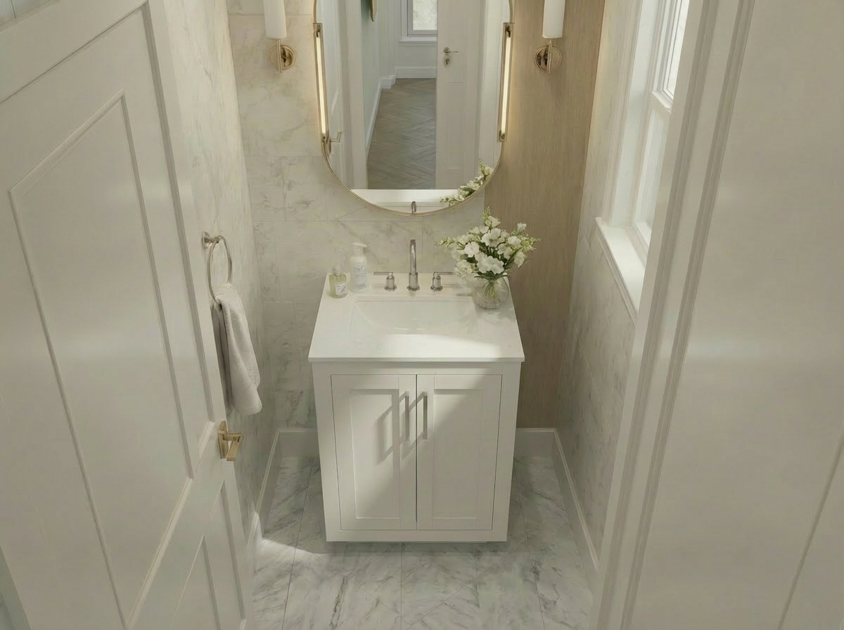 Nearmé Miami 23.5 Inch Bathroom Vanity in White- Cabinet Only