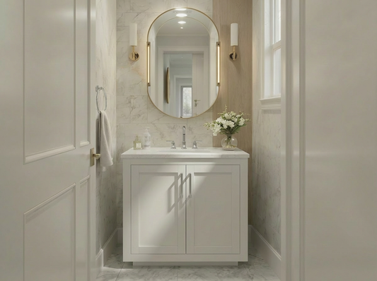 Nearmé Miami 29.5 Inch Bathroom Vanity in White- Cabinet Only