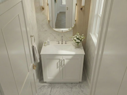 Nearmé Miami 29.5 Inch Bathroom Vanity in White- Cabinet Only