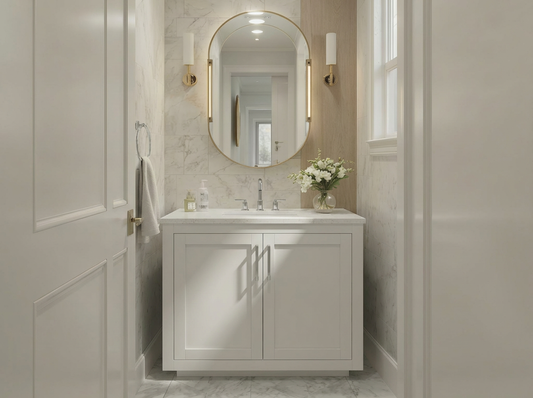 Nearmé Miami 35.5 Inch Bathroom Vanity in White- Cabinet Only SFD