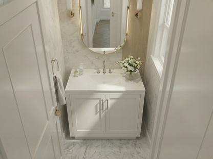 Nearmé Miami 35.5 Inch Bathroom Vanity in White- Cabinet Only SFD