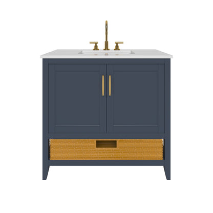 Nearmé New York 35.5 Inch Bathroom Vanity in Blue- Cabinet Only Nearmé