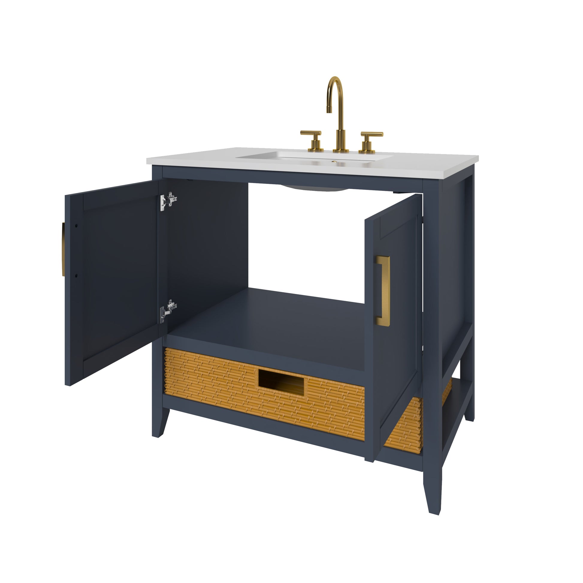 Nearmé New York 35.5 Inch Bathroom Vanity in Blue- Cabinet Only Nearmé