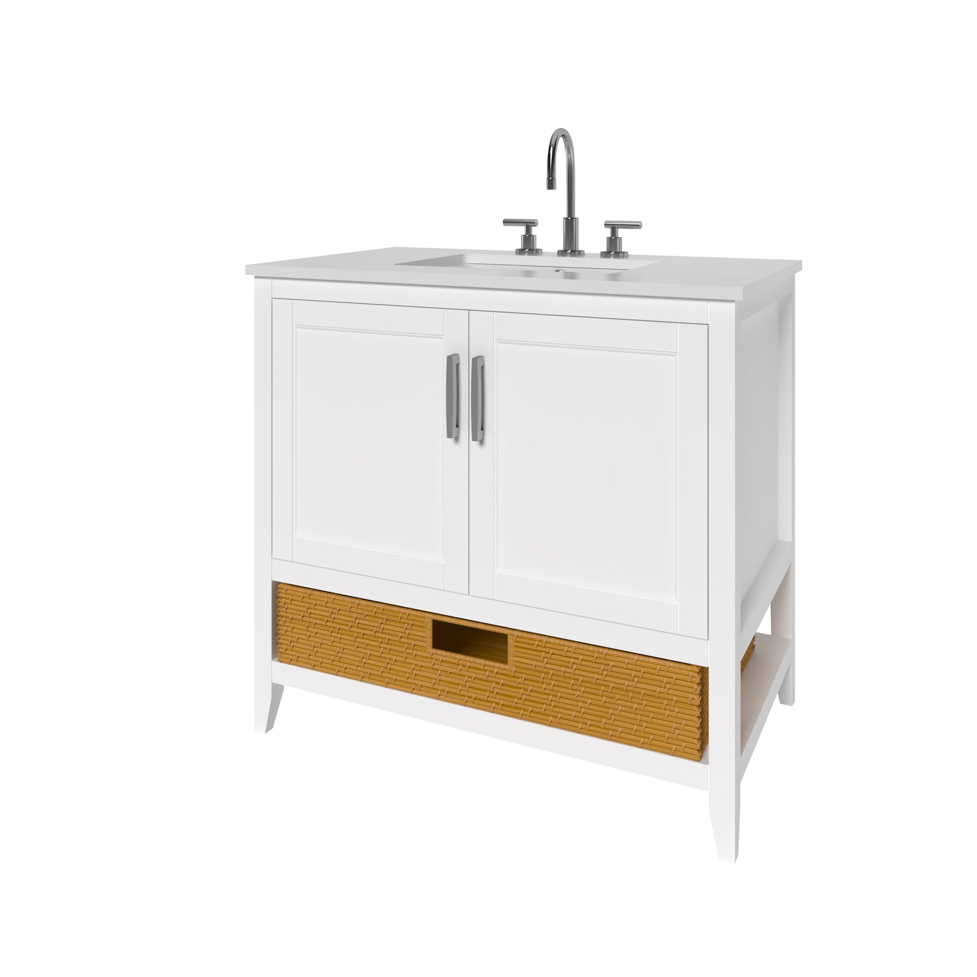 Nearmé New York 35.5 Inch Bathroom Vanity in White- Cabinet Only Nearmé
