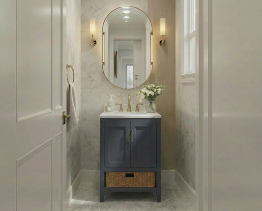Nearmé New York 23.5 Inch Bathroom Vanity in Blue- Cabinet Only