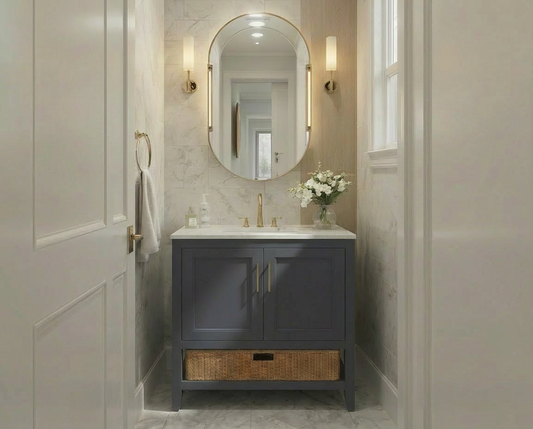 Nearmé New York 29.5 Inch Bathroom Vanity in Blue- Cabinet Only
