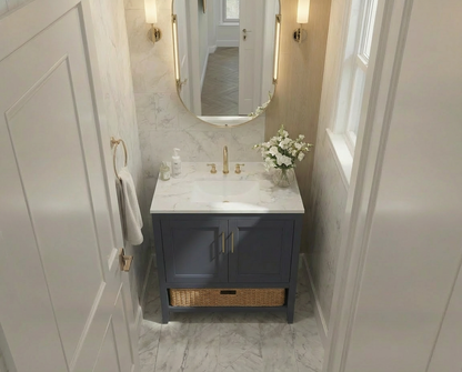 Nearmé New York 29.5 Inch Bathroom Vanity in Blue- Cabinet Only SFD
