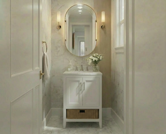 Nearmé New York 23.5 Inch Bathroom Vanity in White- Cabinet Only