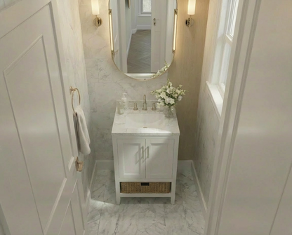 Nearmé New York 23.5 Inch Bathroom Vanity in White- Cabinet Only