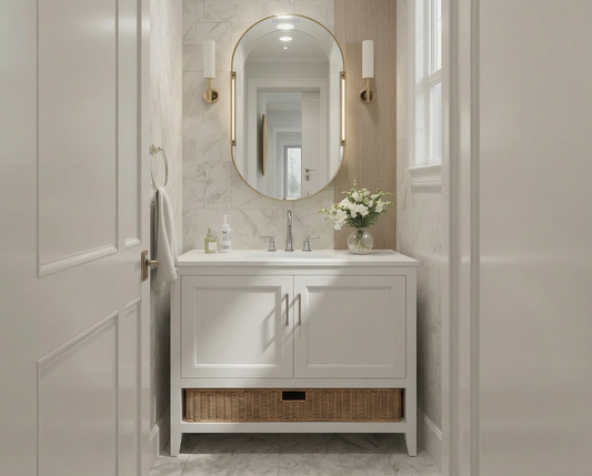 Nearmé New York 35.5 Inch Bathroom Vanity in White- Cabinet Only