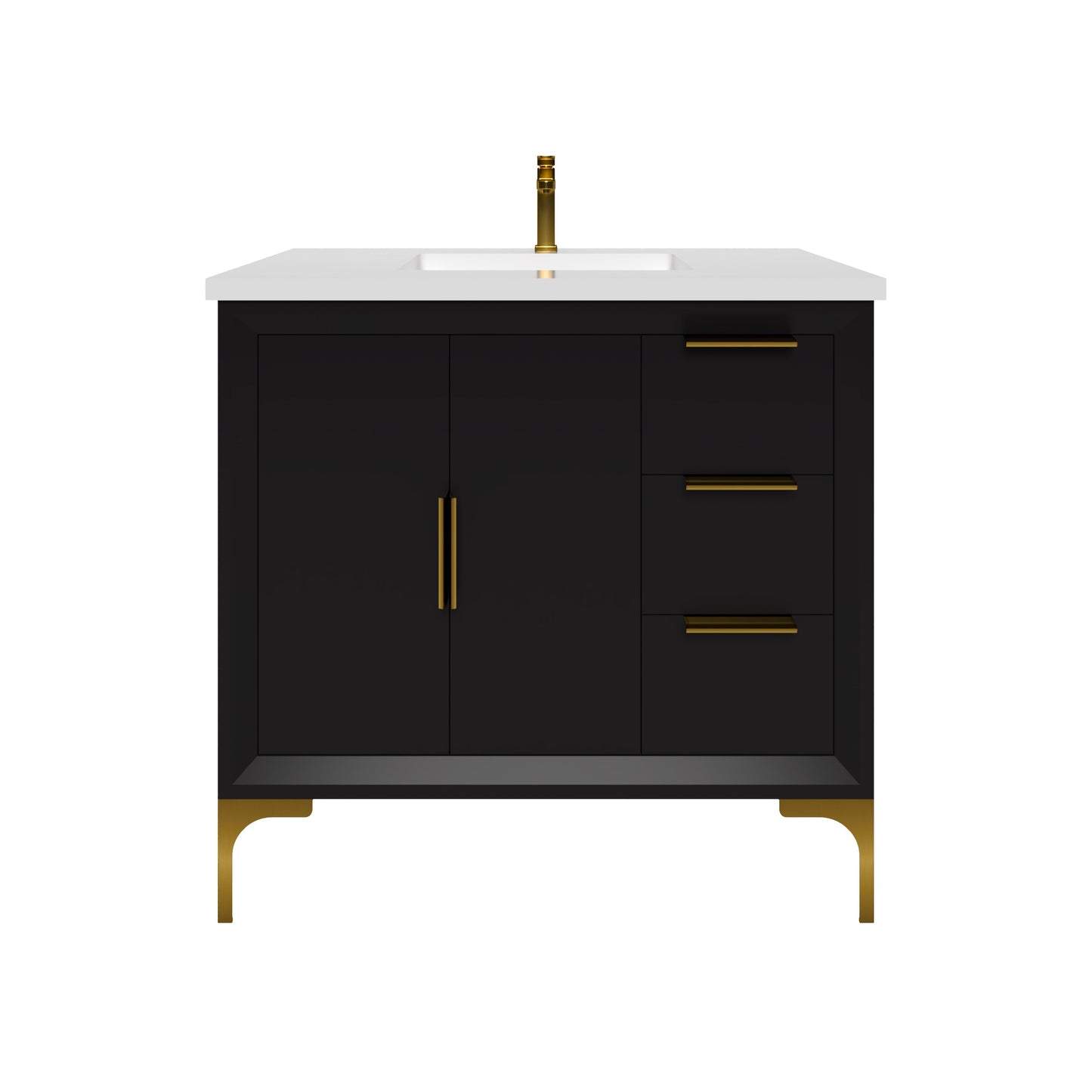 Oxford 35.5 Inch Bathroom Vanity in Black ER VANITIES