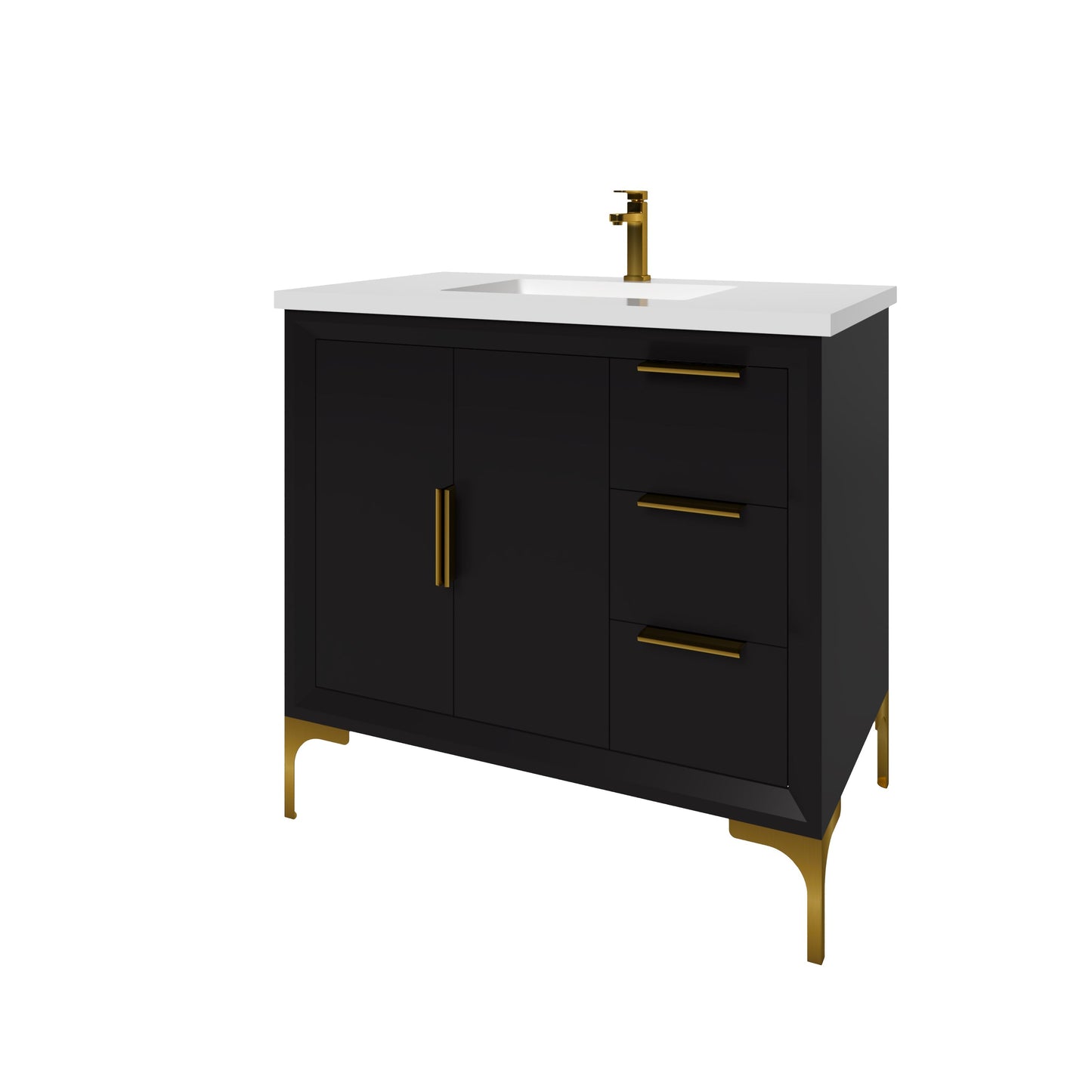 Oxford 35.5 Inch Bathroom Vanity in Black ER VANITIES