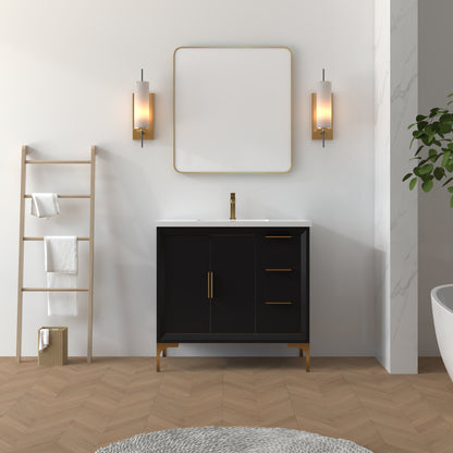 Oxford 35.5 Inch Bathroom Vanity in Black ER VANITIES