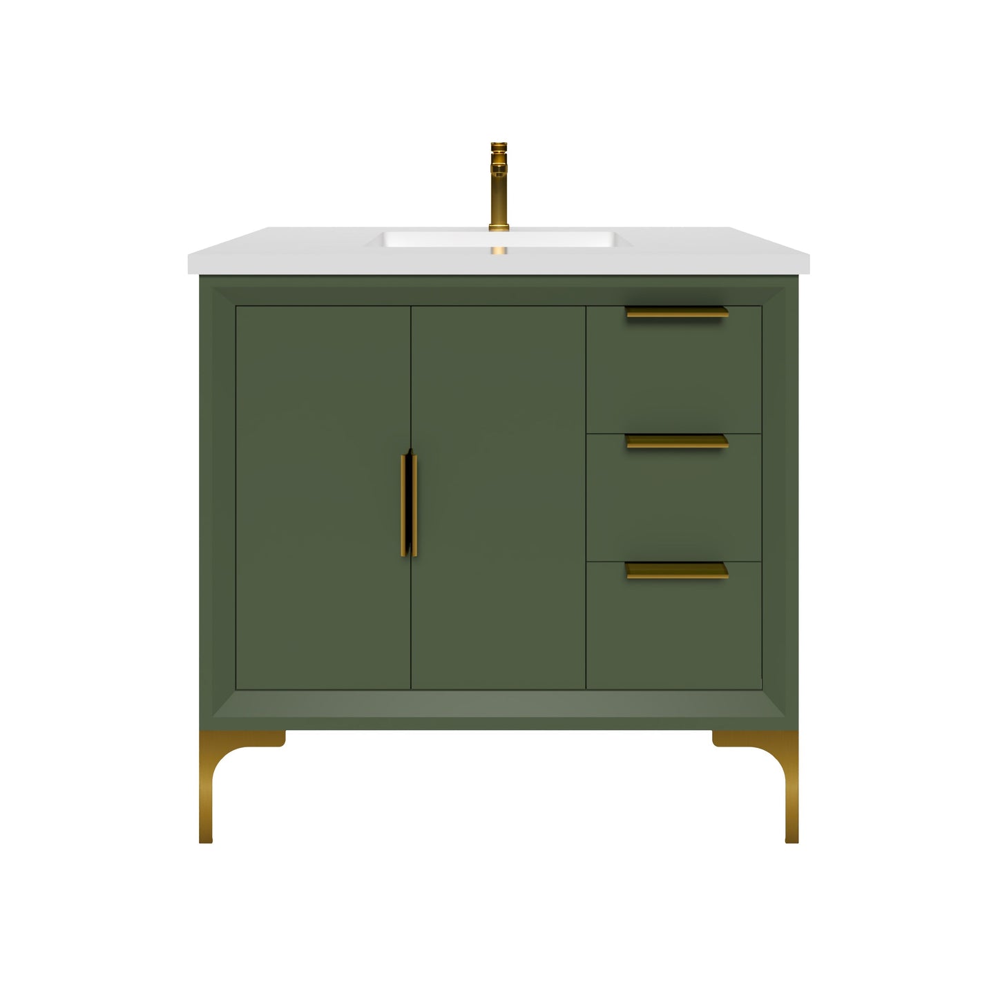 Oxford 35.5 Inch Bathroom Vanity in Sage Green ER VANITIES