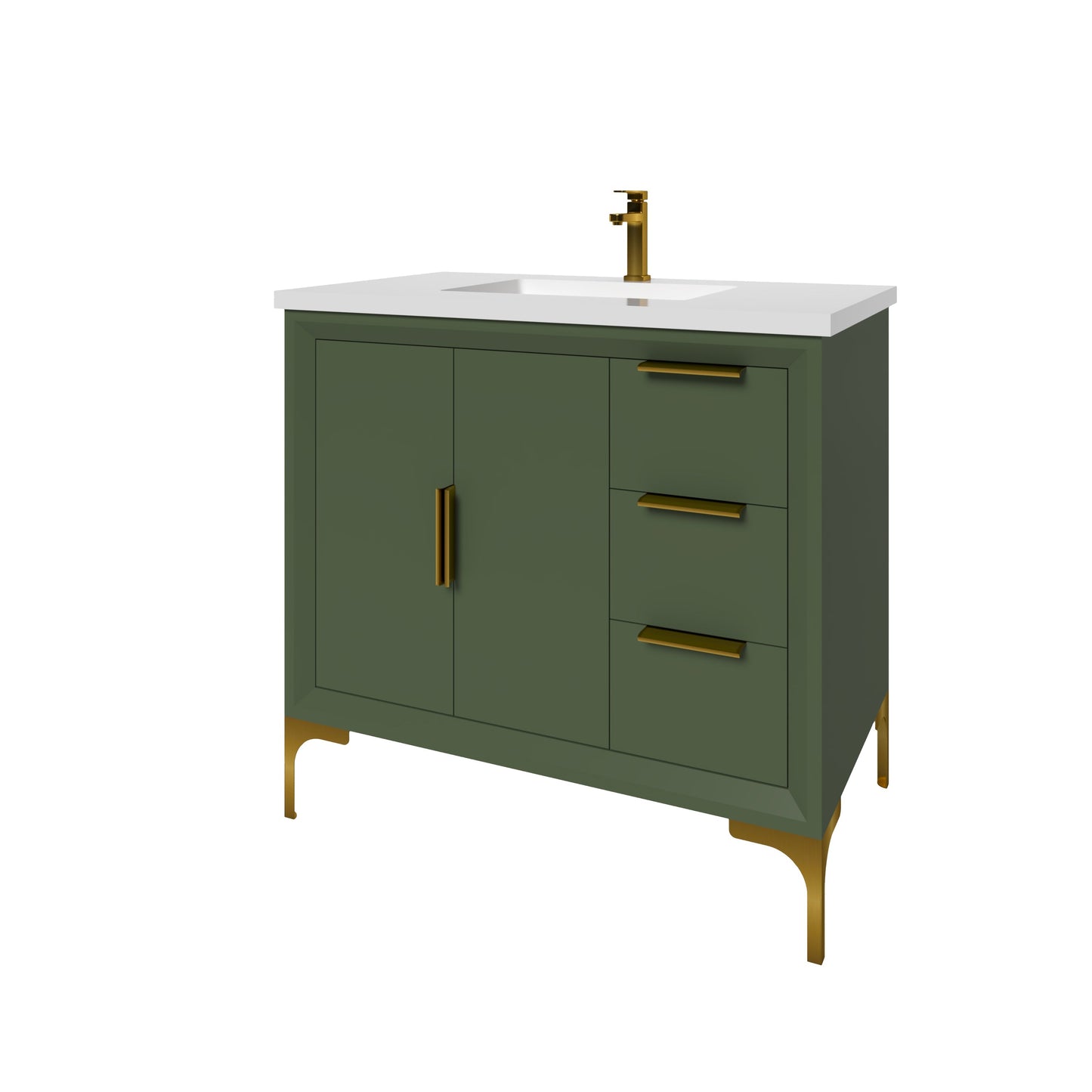 Oxford 35.5 Inch Bathroom Vanity in Sage Green ER VANITIES