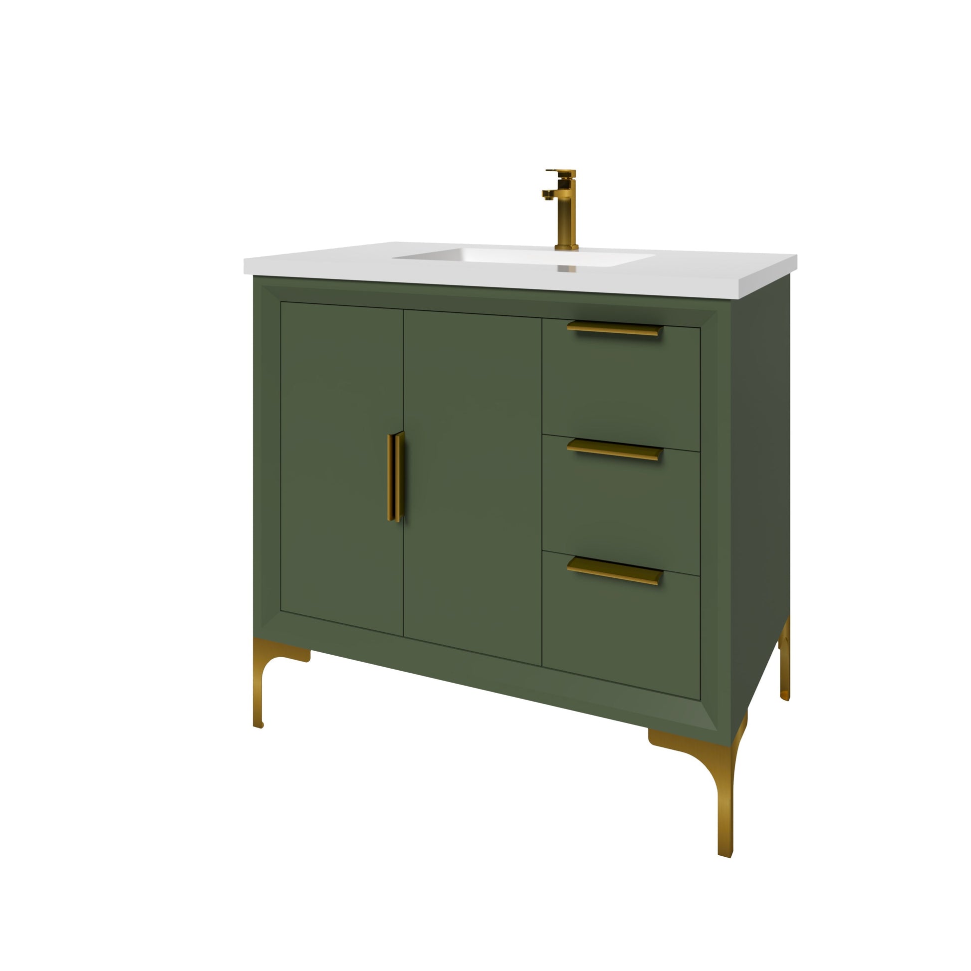 Oxford 35.5 Inch Bathroom Vanity in Sage Green ER VANITIES