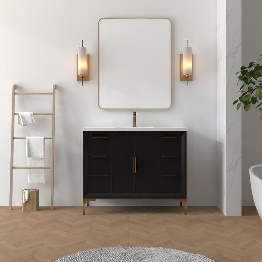 Oxford 41.5 Inch Bathroom Vanity in Black ER VANITIES