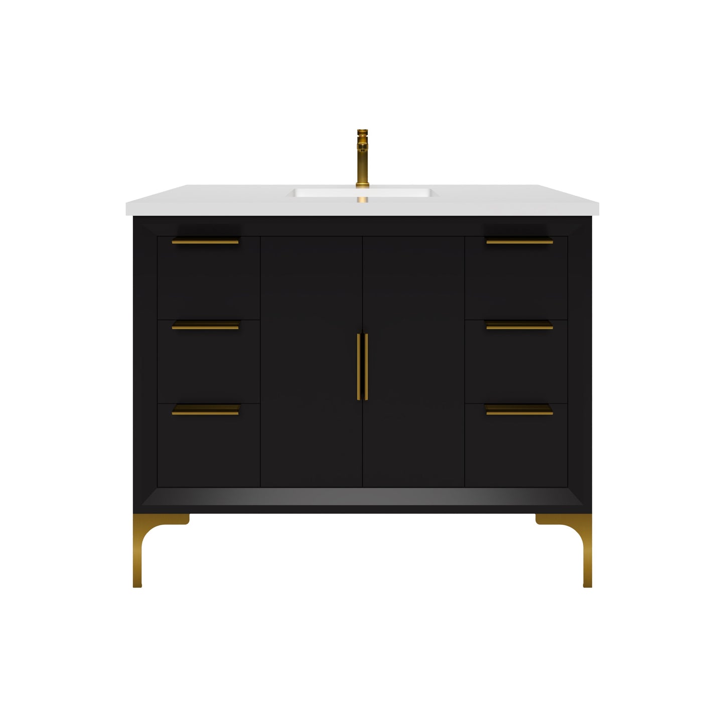 Oxford 41.5 Inch Bathroom Vanity in Black ER VANITIES
