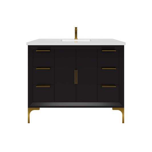 Oxford 41.5 Inch Bathroom Vanity in Black ER VANITIES