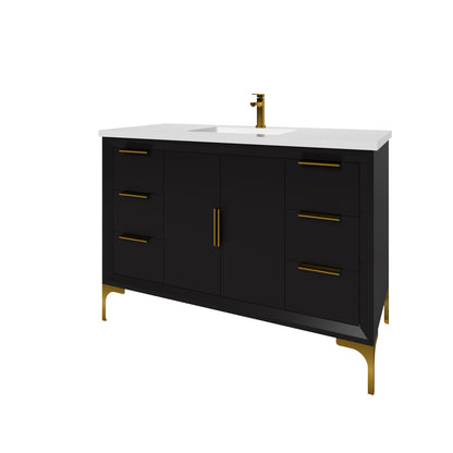 Oxford 47.5 Inch Bathroom Vanity in Black ER VANITIES